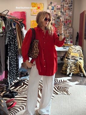 Vintage Oversized Silk Button Down